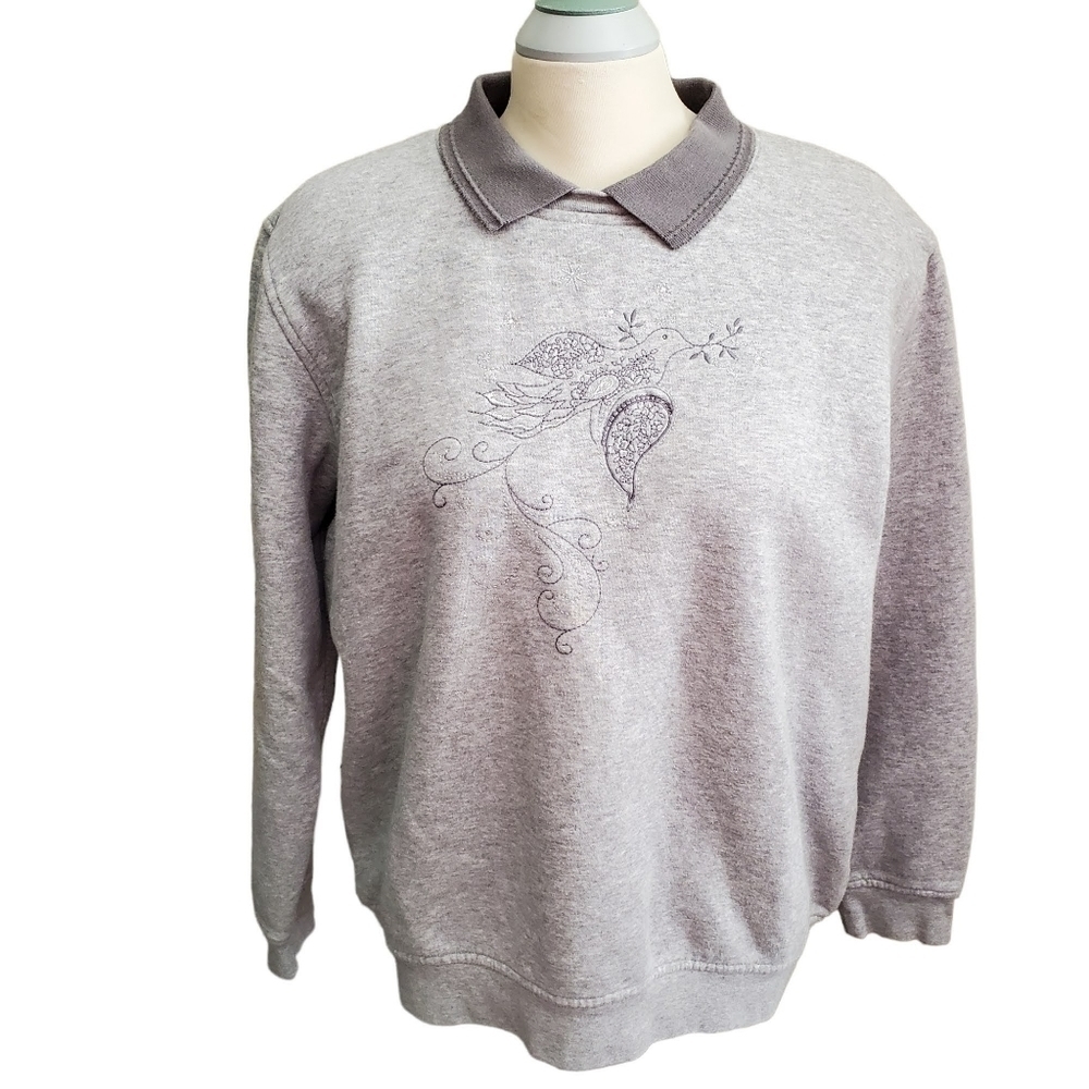 VINTAGE Northern Reflections Gray Pullover Sweater Size Large